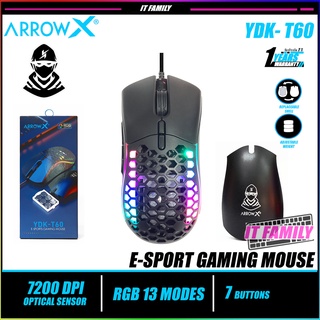 เมาส์เกมมิ่ง ARROW X E-Sports Gaming Mouse YDK-T60 เมาส์เกมมิ่ง 1Y.