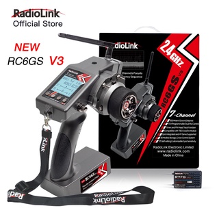 Radiolink RC6GS V3 2.4G เครื่องส่งสัญญาณวิทยุ 7 ช่อง และตัวรับสัญญาณไจโร R7FG ใหม่ อัพเกรดรีโมตคอนโทรล สําหรับรถบังคับ เรือบังคับ