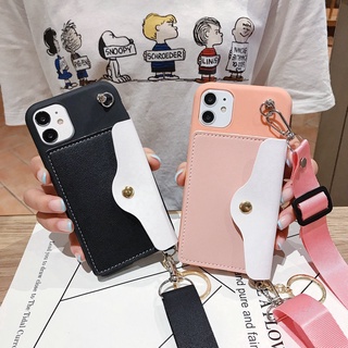 เคสโทรศัพท์มือถือ พร้อมช่องใส่บัตร และสายคล้อง สําหรับ case infinix Hot 30 30i 20s 20 20i 9 10 11 2022 12 Play 10s 11S NFC 12i Note 12 G96 8 10 11 11S Pro Zero 5G Smart 7 5 6 HD Tecno Pova Neo Techno Spark 10 6 go 2023 Pop 5 Lte