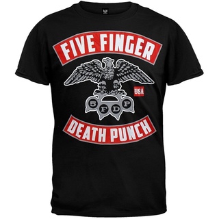 『เสื้อยืดคอกลม ผ้าฝ้าย แบบใหม่ ลาย Old Glory Five Finger Death Punch สําหรับผู้ชาย