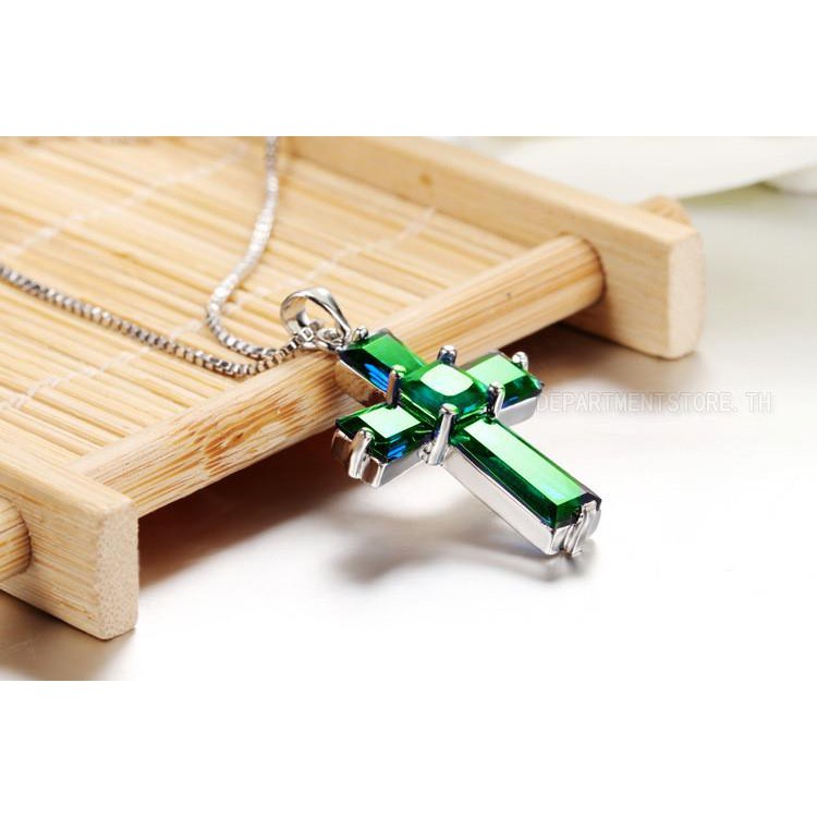 PLINTH จี้เงินแท้ 925 รูปไม้กางเขน ประดับมรกต เพชร หรูหรา 1412 - รูปที่ 3