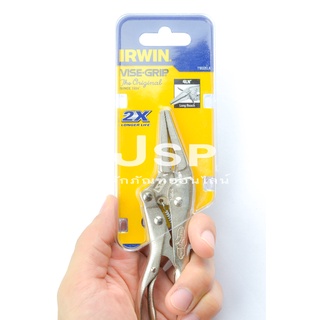 คีมล็อคปากแหลม IRWIN VISE-GRIP ตัวเล็ก 4" 6" 9" แพ็คละ 1 ตัว (Long Nose Locking Plier)