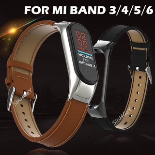 สายนาฬิกาข้อมือ สายหนังวัว แบบเปลี่ยน สําหรับ Xiaomi Mi Band 7 Mi Band 3 4 5 6