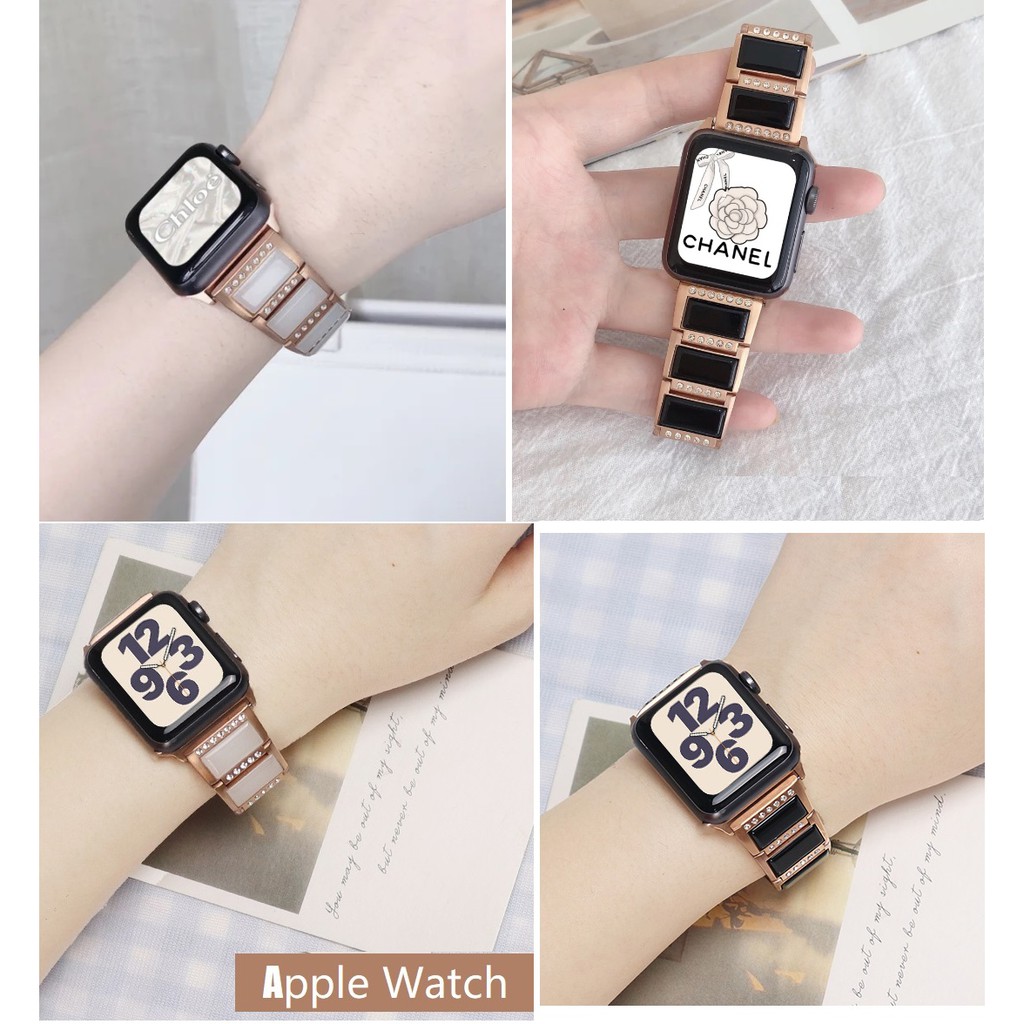 Luxury Apple Watch Strap Diamonds Jade Watchband Apple Watch 6 5 4 3