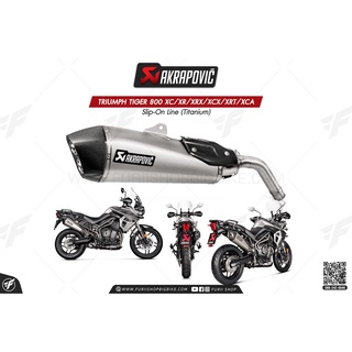 ท่อแต่ง Akrapovic Exhaust Slip-On Line (Titanium) TRIUMPH TIGER 800 XC/XR/XRX/XCX/XRT/XCA