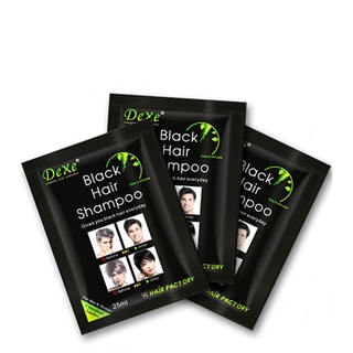 Dexe black hair shampoo แชมพูปิดผมขาว เปลี่ยนสีภายใน5นาที ( 3 ซอง )