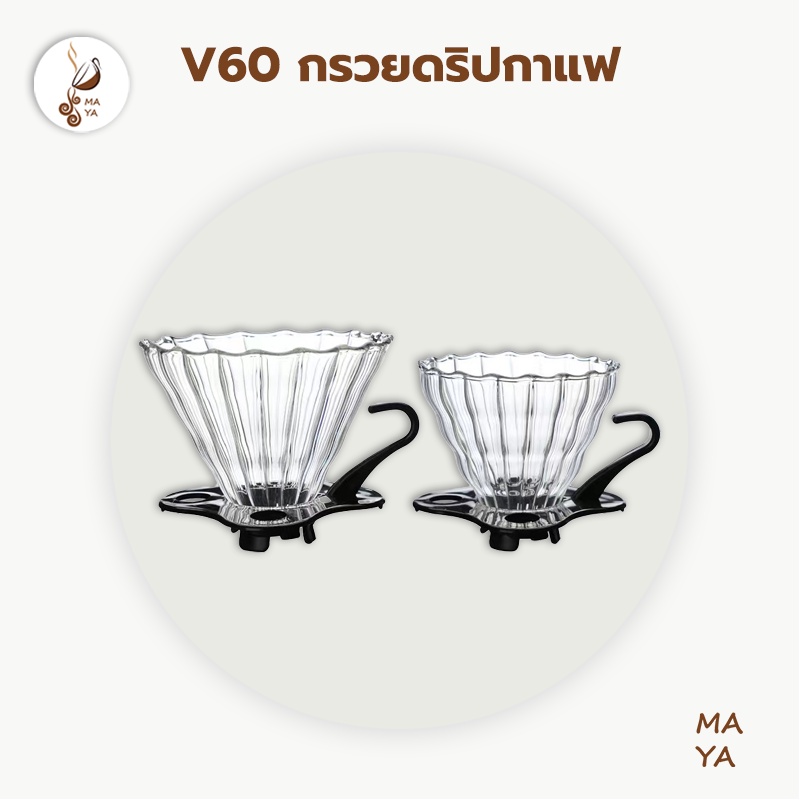 Plastic Dripper ดริปเปอร์ พลาสติก V60 กรวยดริปกาแฟ 1-2 ถ้วย/1-4 ถ้วย V60 R6TS ราคา ถูกที่สุด ดีลบีเคเค