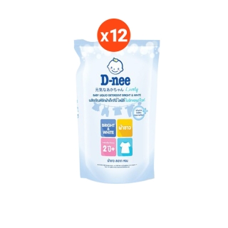 D-nee ดีนี่ ยกลัง น้ำยาซักผ้าเด็กเด็ก ไลฟ์ลี่ ไบร์ทแอนด์ไวท์ ชนิดเติม ขนาด 600 มล. (12 ถุง/ลัง)