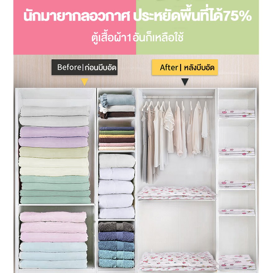 ถุงสูญญากาศ จัดเก็บของ กระชับพื้นที่ มีวาล์วถุงเหนียวมีความทนทานไม่ขาดง่าย vacuum bag - รูปที่ 3