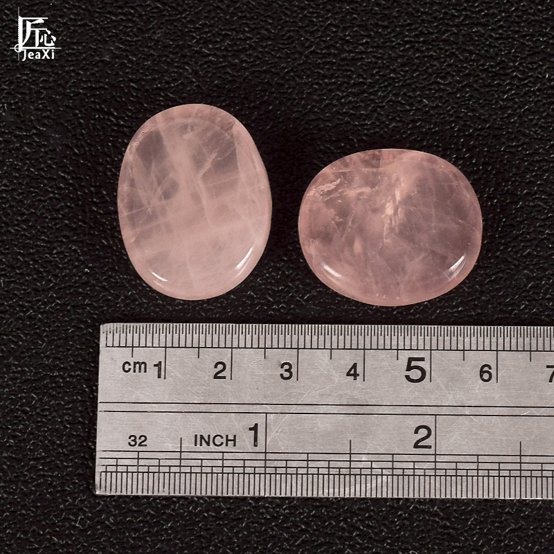 แร่Natural Rose Quartz alm Stone 25X22X5mm Mineral Crystal alm Tumbled ...