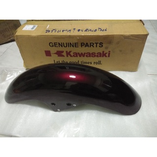 บังโคลนหน้าสีแดง Kawasaki Boss175แท้ใหม่