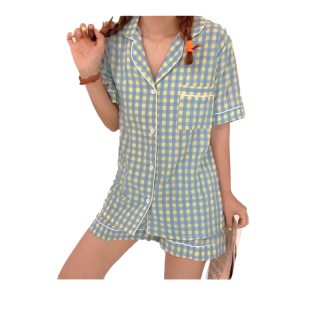 โปรโมชั่น : ชุดนอนคอปกขาสั้น สีพื้นสุดหรูเรียบหรู