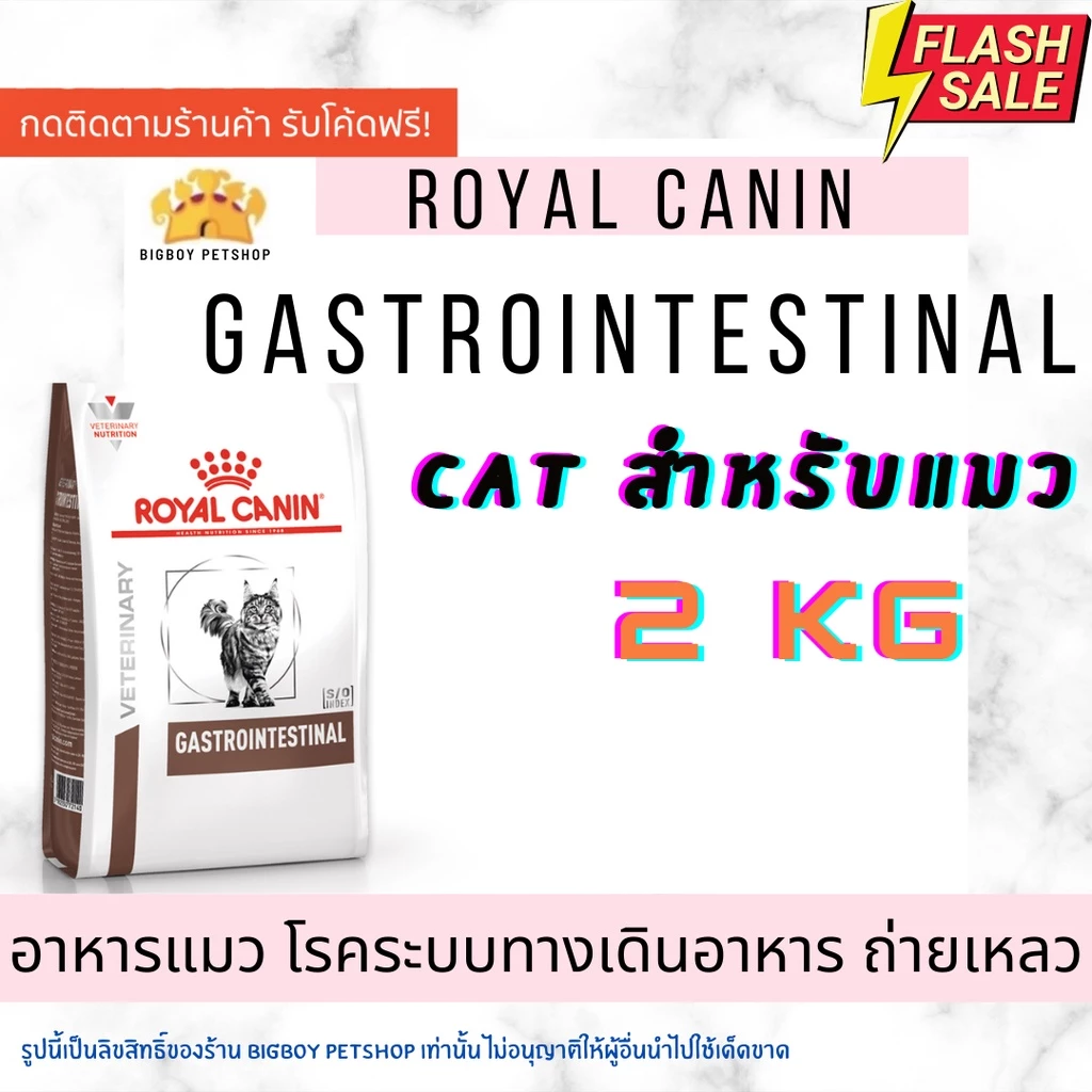 🔥Sale!! Royal Canin GastroIntestinal Cat Food 2kg อาหารแมว 2 กิโล ประกอบการรักษาโรคระบบทางเดินอาหาร