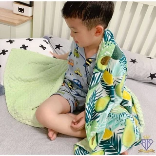 ผ้าห่ม ปุ่มดอทมิงค์ เนื้อผ้านาโน มีสองด้าน ปุ่มบนเนื้อผ้าเสริมสร้างพัฒนาการของเด็ก