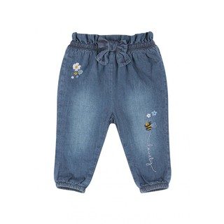 Mothercare ชุดเด็ก กางเกงผ้ายีนส์ขาจั๊ม ปักลายผึ้ง+ดอกไม้ bee embroidered jeans