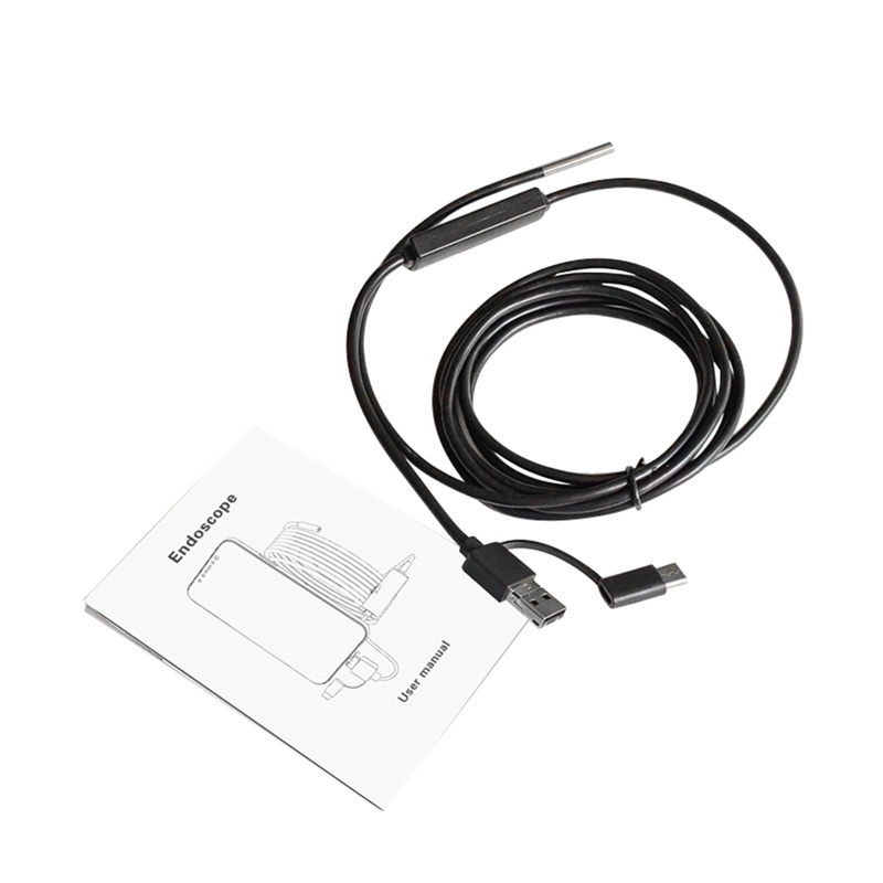 Gj* USB Endoscope 3 in 1 Borescope 3 9 มม.การตรวจสอบกันน้ําบางเฉียบกล้องงู Micro USB และ Type C พร้อม LED lig