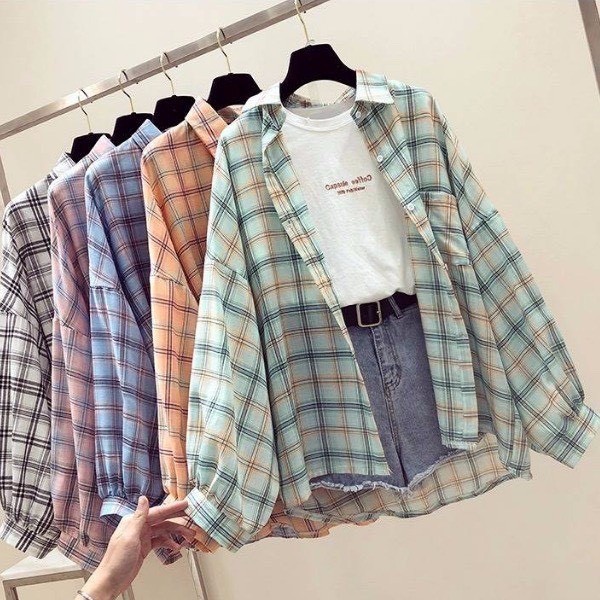SALABO(พร้อมส่ง) เสื้อเชิ้ตลายสก็อต วินเทจ สีสันสดใส #8668 ราคา ถูกที่สุด ดีลบีเคเค แกลเลอรีภาพที่ 7