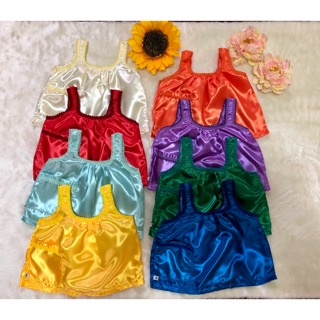 เสื้อคอกระเช้าเด็ก ผ้าต่วน s,m,l อายุ1-5ปี พร้อมส่ง บริการเก็บเงินปลายทาง ไซส์เป๊ะทุกตัวจ้า งานตัดเอง เย็บเอง