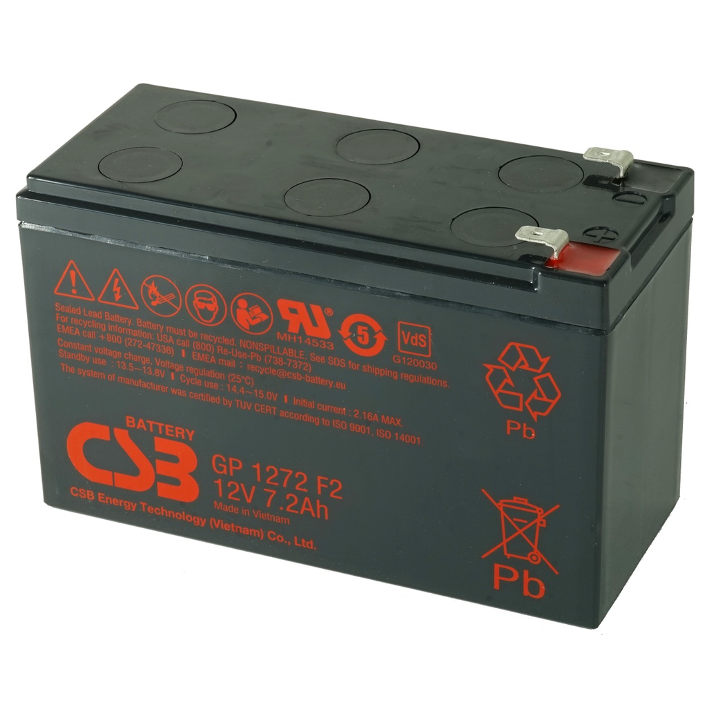 CSB GP 1272 12V 7.2AH VRLA/AGM/UPS/SLA | Auto-Gate/Alarm/Fire-Alarm | แบตเตอรี่