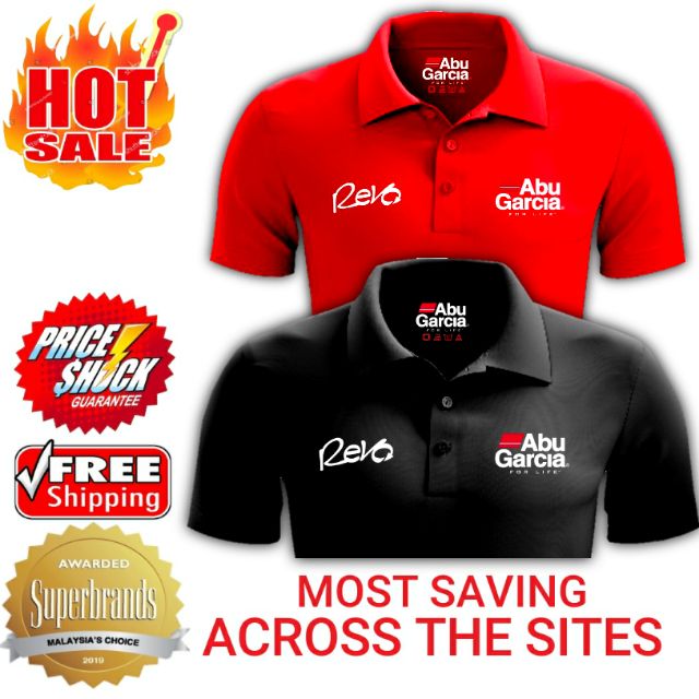 ขายเร็ว: Abu Garcia For Life x Revo Mens Polo Collar T-shirt