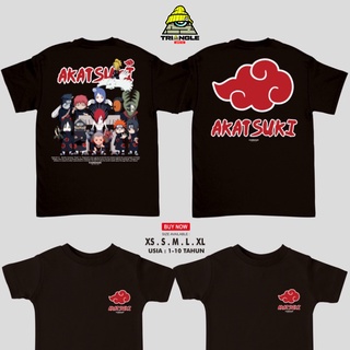 เสื้อยืด พิมพ์ลายการ์ตูนนารูโตะ AKATSUKI CHIBI ทรงสามเหลี่ยม สําหรับเด็กS-5XL