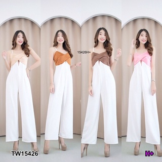 Jumpsuit จั้มสูทสายเดี่ยวขายาวผูกโบว์หลัง MM15426 Jumpsuit One-shoulder jumpsuit with bow tie in the back