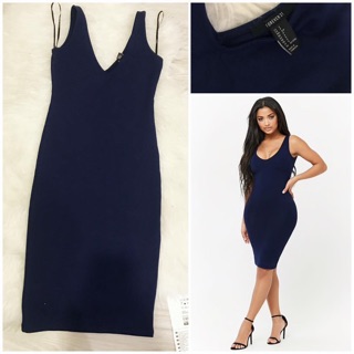 ♥️Dress Bodycon v neck forever21 สีดำ