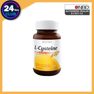 &gt;&gt;Vistra L-Cysteine Plus Biotin 30 Tablets วิสตร้า แอลซิเทอีน ไบโอติน