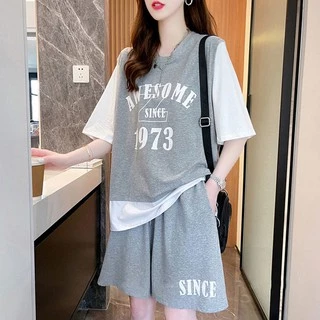 Swan shop เสื้อผ้าแฟชั่นกีฬาลำลองสำหรับผู้หญิง ชุดเซต 2ชิ้น