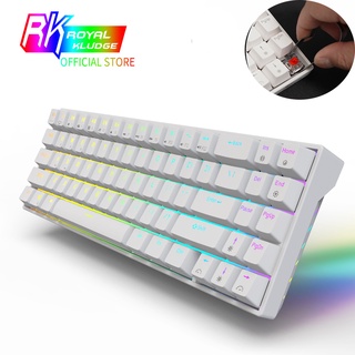 RK71 RGB 70%  Hot swappable Mechanical Keyboard, 71 Keys Bluetooth Small Portable Gaming Office Keyboard for Windows and