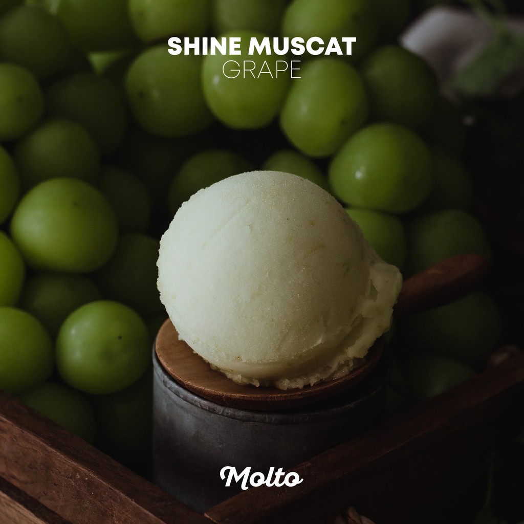 Shine Muscat Grape (ไอศกรีม องุ่นไซมัสคัส 1 ถ้วย 16 oz.) - Molto premium Gelato