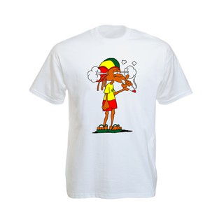 เสื้อยืดราสต้าTee-Shirt Rastaman Smoking Short Sleeves Green Yellow Red Colors เสื้อยืดสีขาว/สีดำ Rastaman White/Black