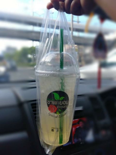 (1,000ใบ)ถุงหิ้วแก้วเต็มใบ 22 oz.(ไฮโซ)