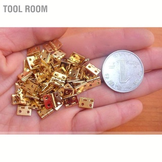 Tool Room 20Pcs Mini Brass Hinges 1/4in 4 Hole Folding Small Hinge with Screws for Doll Houses Cabinets