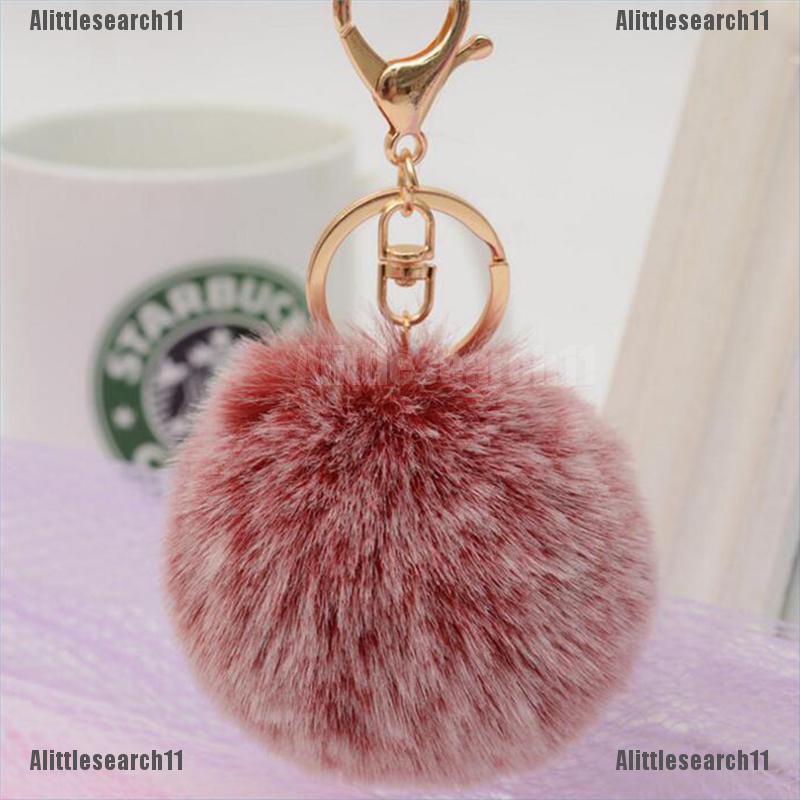 POYAMUSE Fluffy Cat Pom Pom Keychain - Cute Plush Kitty Ball Keyring For Bag, Purse & Keychain Decor - View #9