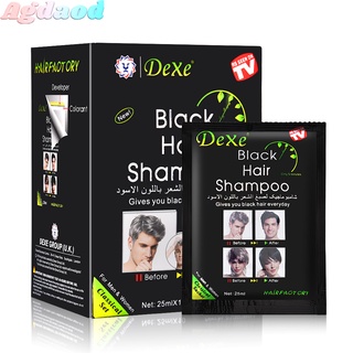 Agdoad Dexe แชมพูย้อมผม สมุนไพร สีดํา 10 ชิ้น ย้อมผมทันที 5 นาที ทําให้ผมสีเทา สีขาว ผมดําเงางาม