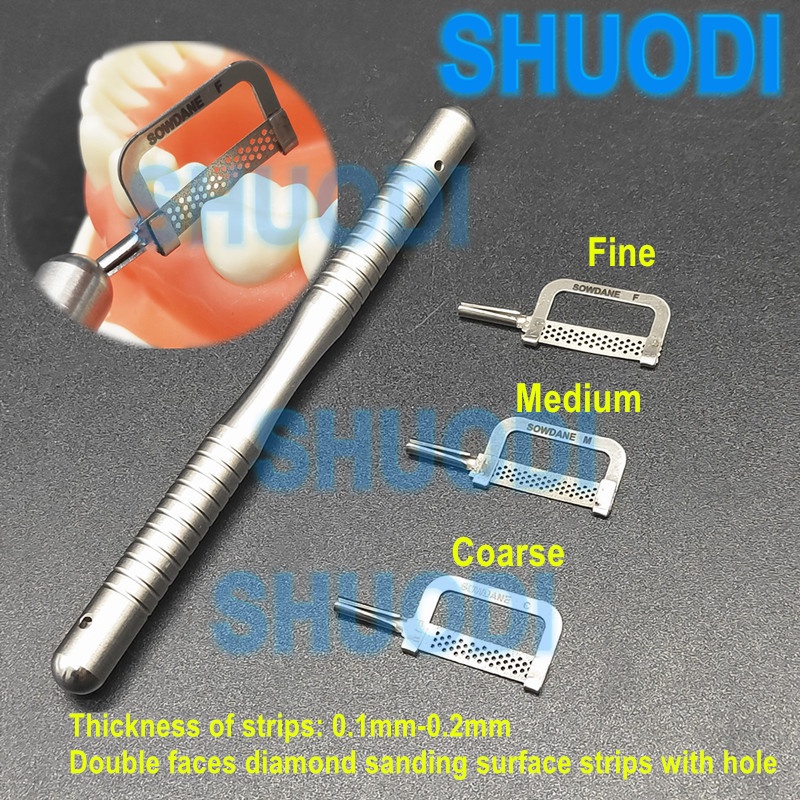 ทันตกรรมInterproximal เคลือบลดแถบอัตโนมัติจับใช้แถบหน้าคู่ ขัดเพชร พื้นผิวมีรู