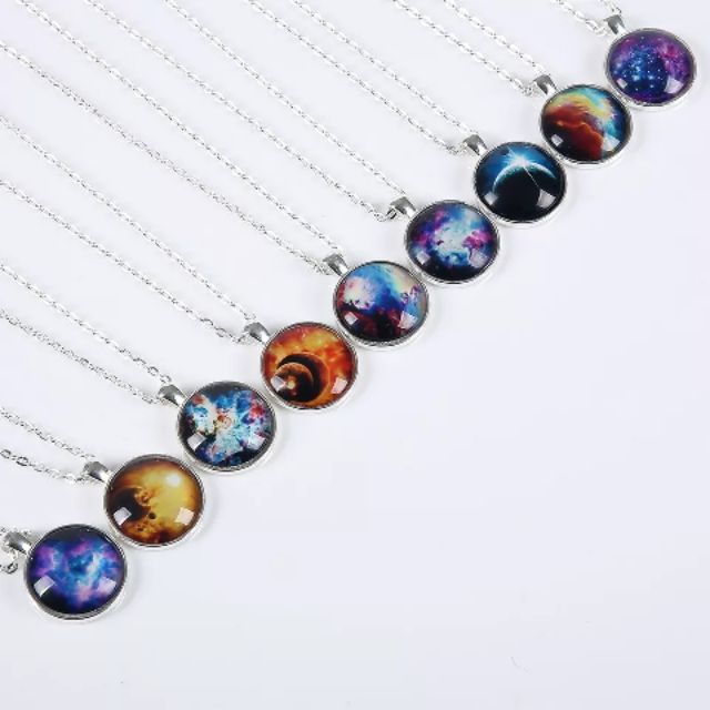 สร้อยคอ Galaxy Space Nebula Cabochon Necklace