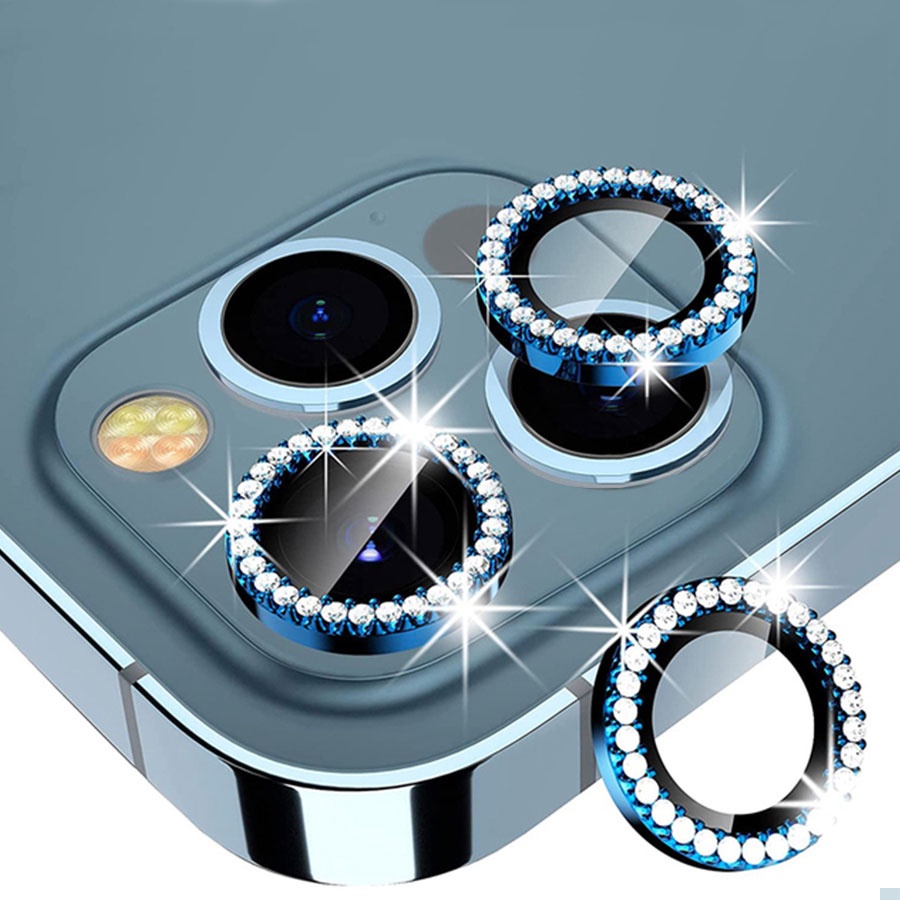 สําหรับ iPhone 15 14 11 13 Pro Max 12 Mini ตัวป้องกันเลนส์กล้องด้านหลัง เคสคริสตัล หิน โลหะ แหวน กระจกนิรภัย สติกเกอร์