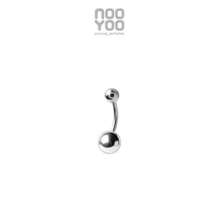 NooYoo จิวสะดือสำหรับผิวแพ้ง่าย Plain Banana Surgical Steel (สีขาว/สีดำ)