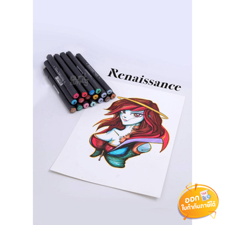 ปากกามาร์คเกอร์ 2 หัว Renaissance รุ่น MC101 **คละสี**