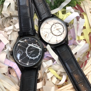 SKONE ของแท้ นาฬิกาข้อมือชาย Quartz analog 5เข็ม ใช้งานได้จริง ตัวเรือนสแตนเลสสายหนัง กันน้ำ