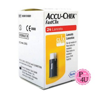 🚚พร้อมส่ง🚚 Accu-Chek FastClix 24 Lancets แอคคิว-เช็ค ฟาสคลิก เข็มเจาะเลือดตรวจน้ำตาล 24 ชิ้น 1 กล่อง#7644