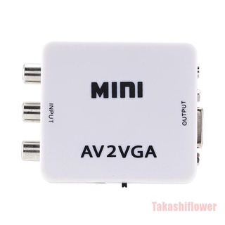 Takashiflower Av Rca To Vga อะแดปเตอร์แปลงวิดีโอ Hd 1080 P TV Switch