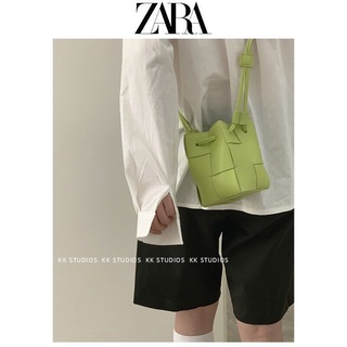 Zara กระเป๋าสะพายไหล่ ทรงบักเก็ต ขนาดเล็ก น้ําหนักเบา สําหรับสตรี 2022