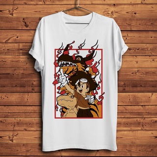 ถูกสุดๆพร้อมส่ง เสื้อยืดลําลอง แขนสั้น พิมพ์ลายอนิเมะ Digimo Agumon Greymon หลากสีสัน สไตล์ญี่ปุ่น สตรีท สําหรับผู้ชาย แ