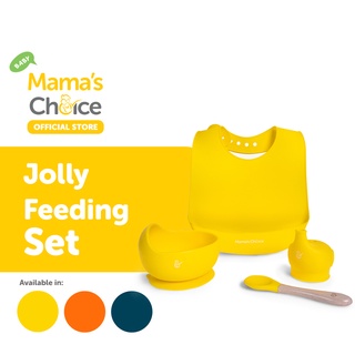 Mamas Choice ชุดรับประทานอาหาร ชุดฝึกทานอาหารเด็ก ปลอดภัย ปราศจากสารอันตราย - Jolly Feeding Set