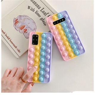 Huawei Y7a Y7p Y6p Y6 Pro 2019 Soft ซิลิโคน Pop it Bubble น่ารัก Rainbow เคสซิลิโคน