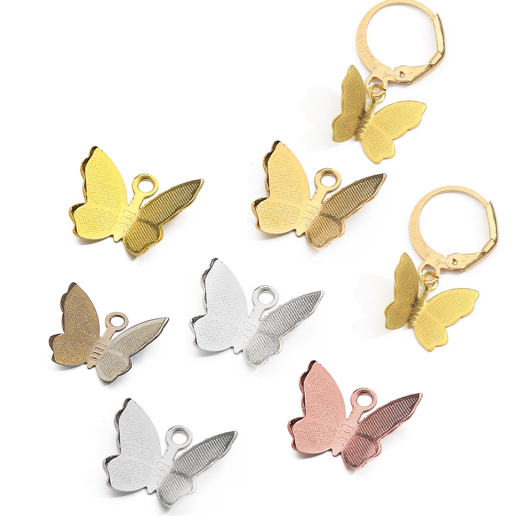 [11X13 มม.] ไม้แขวนเสื้อ รูปผีเสื้อ 50 ชิ้น สําหรับทําเครื่องประดับ แฮนด์เมด diy - รูปที่ 5