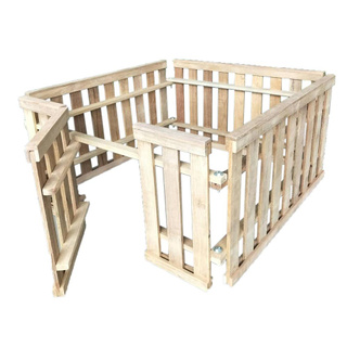 🔥ดีสุดๆ รั้วสุนัข  แบบ B 70x40 ซม. PET WOODEN FENCE SPRING TYPE B 70X40CM สินค้าคุณภาพสูง